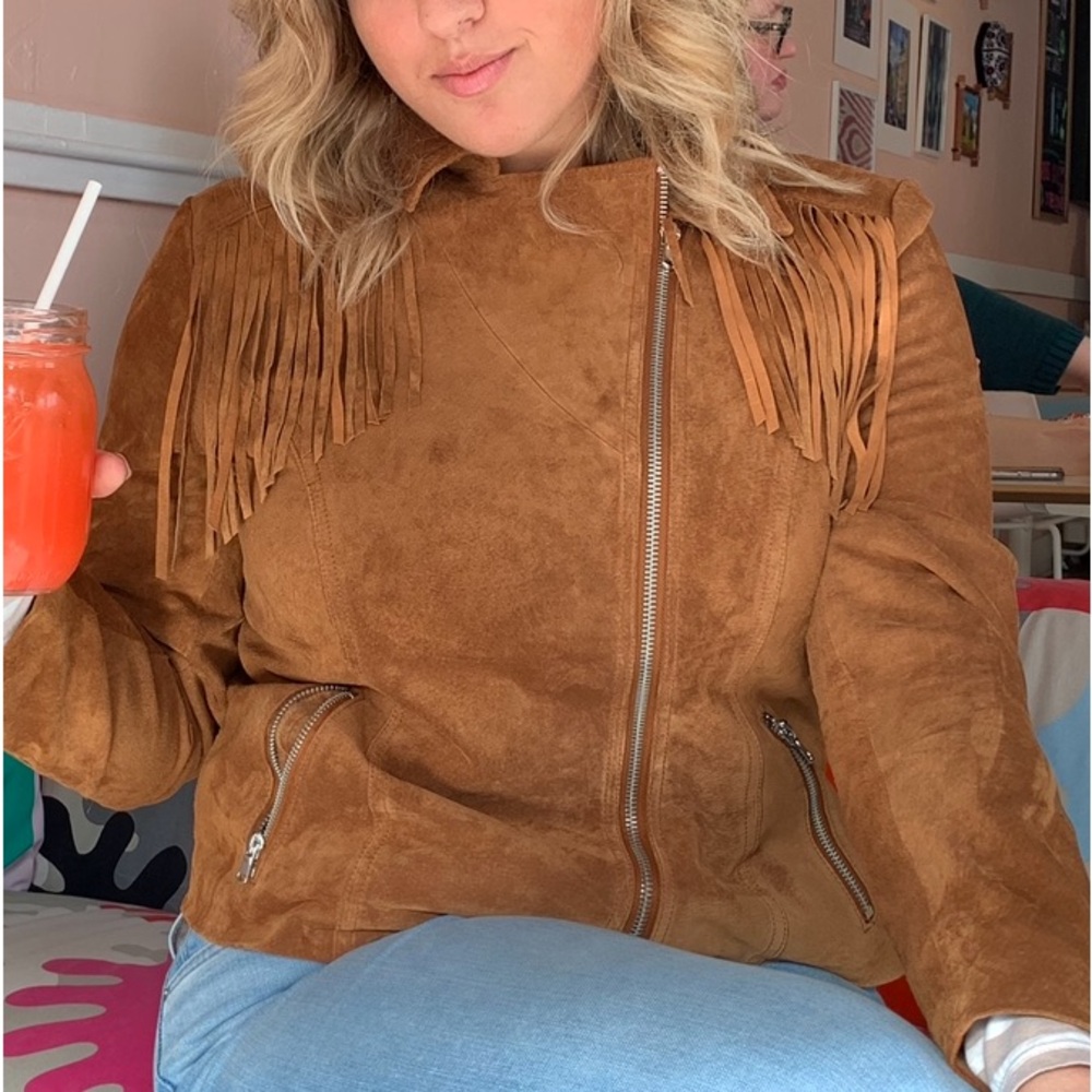 Brown Suede Fringe Jacket